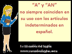 uso de articulos indeterminados en ingles y espa